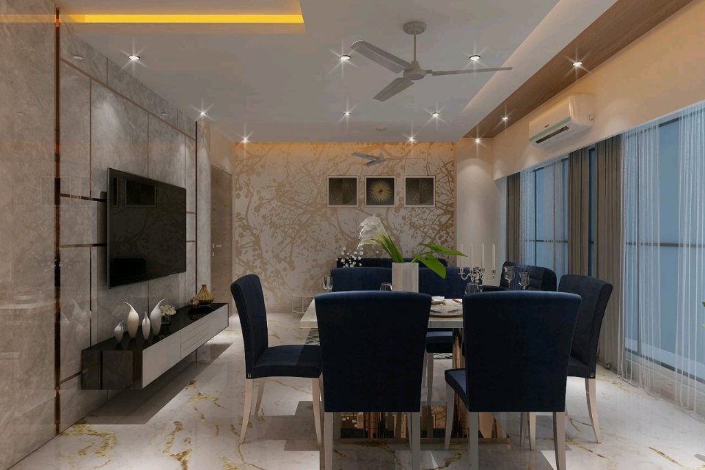 Ultra-Luxury Italian Marble Dining Lounge