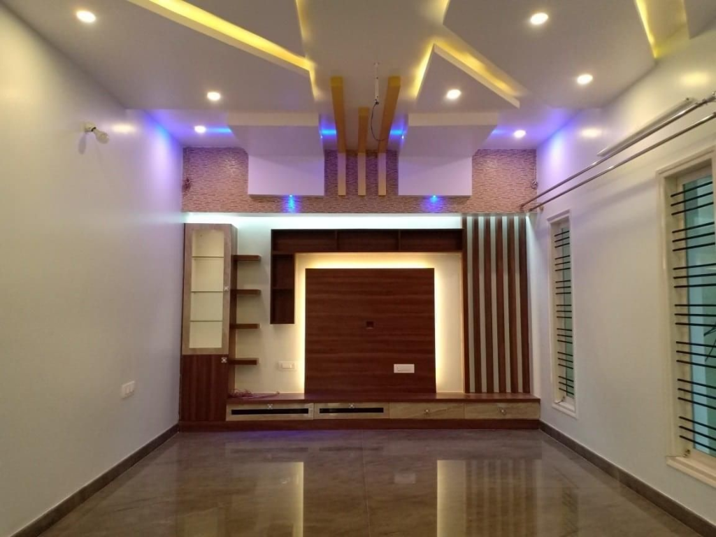 Geometric False Ceiling & Entertainment Wall